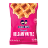 An individually packed Original Belgian Waffle with pearl sugar produced by Belgian Boys